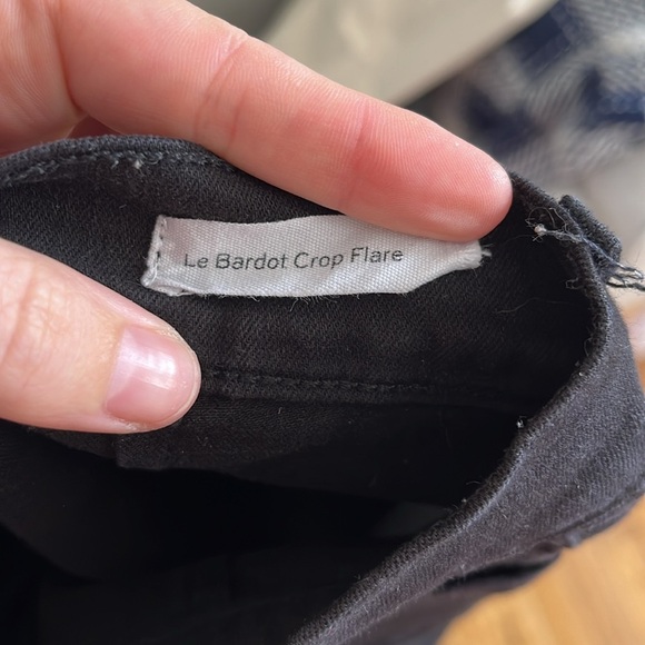 FRAME Le Bardot Crop Flare, Black Noir - 25 - Picture 8 of 8